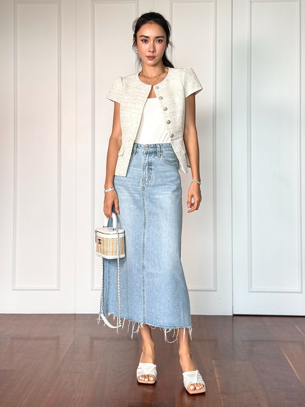 Thumbnail: Washed Denim Skirt