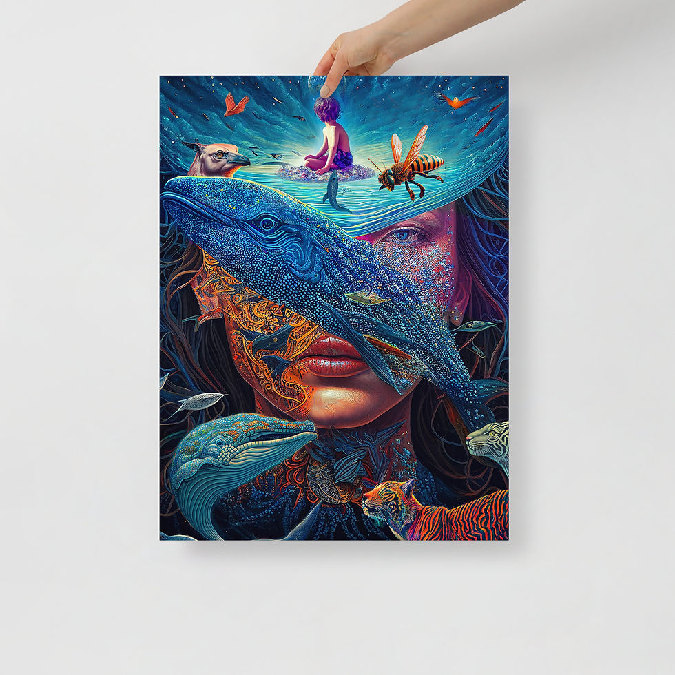 Thumbnail: "Rebirth" Front Panel #2 Surrealistic Acrylic Painting Poster