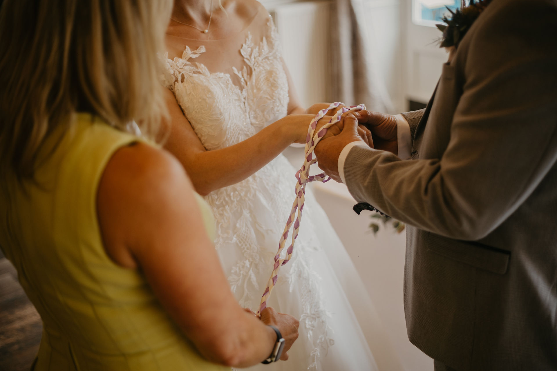 A couple hand fasting