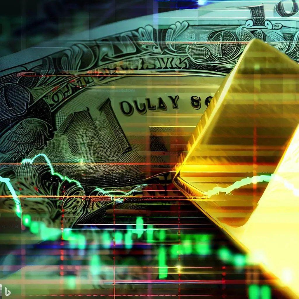 Inflation cools gold dolars against stock market charts BlackBullMarket