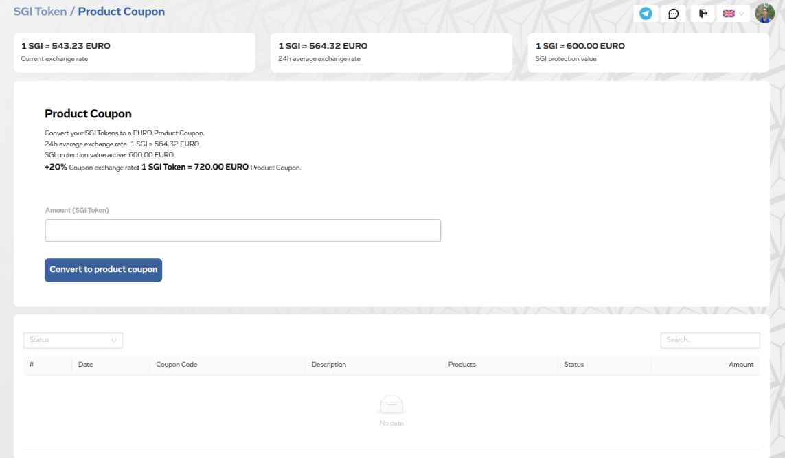 sgi token product coupon window in safir backoffice