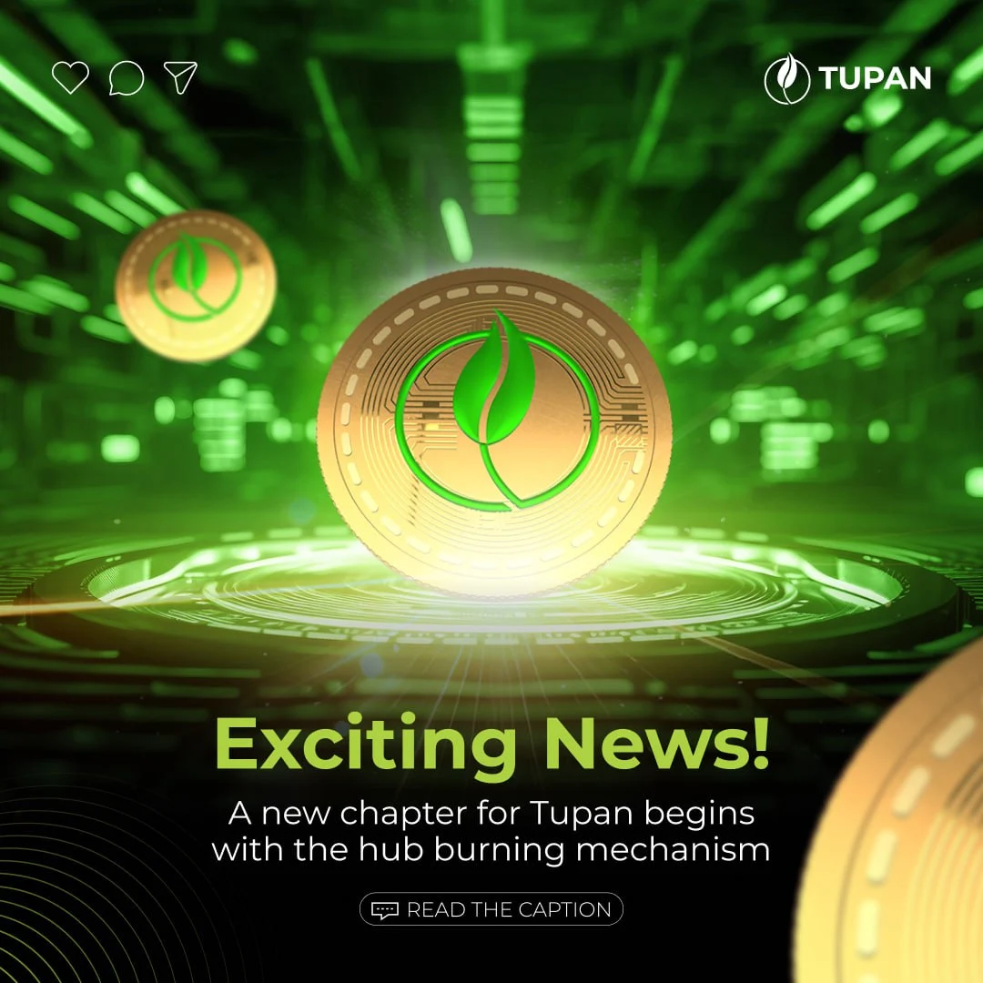 logo Tupan token news about hub burning mechanism