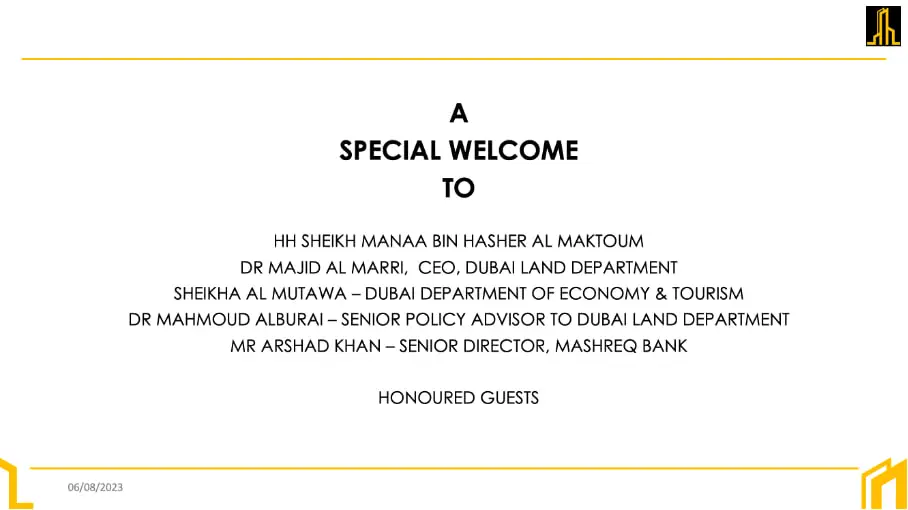 a special welcome to HH Sheikh Manaa Bin Hasher AL Maktoum