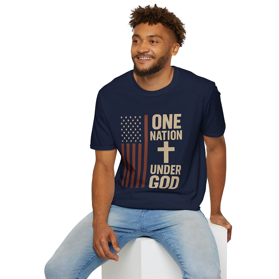 Thumbnail: Patriotic T-Shirt - One Nation Under God Flag Design