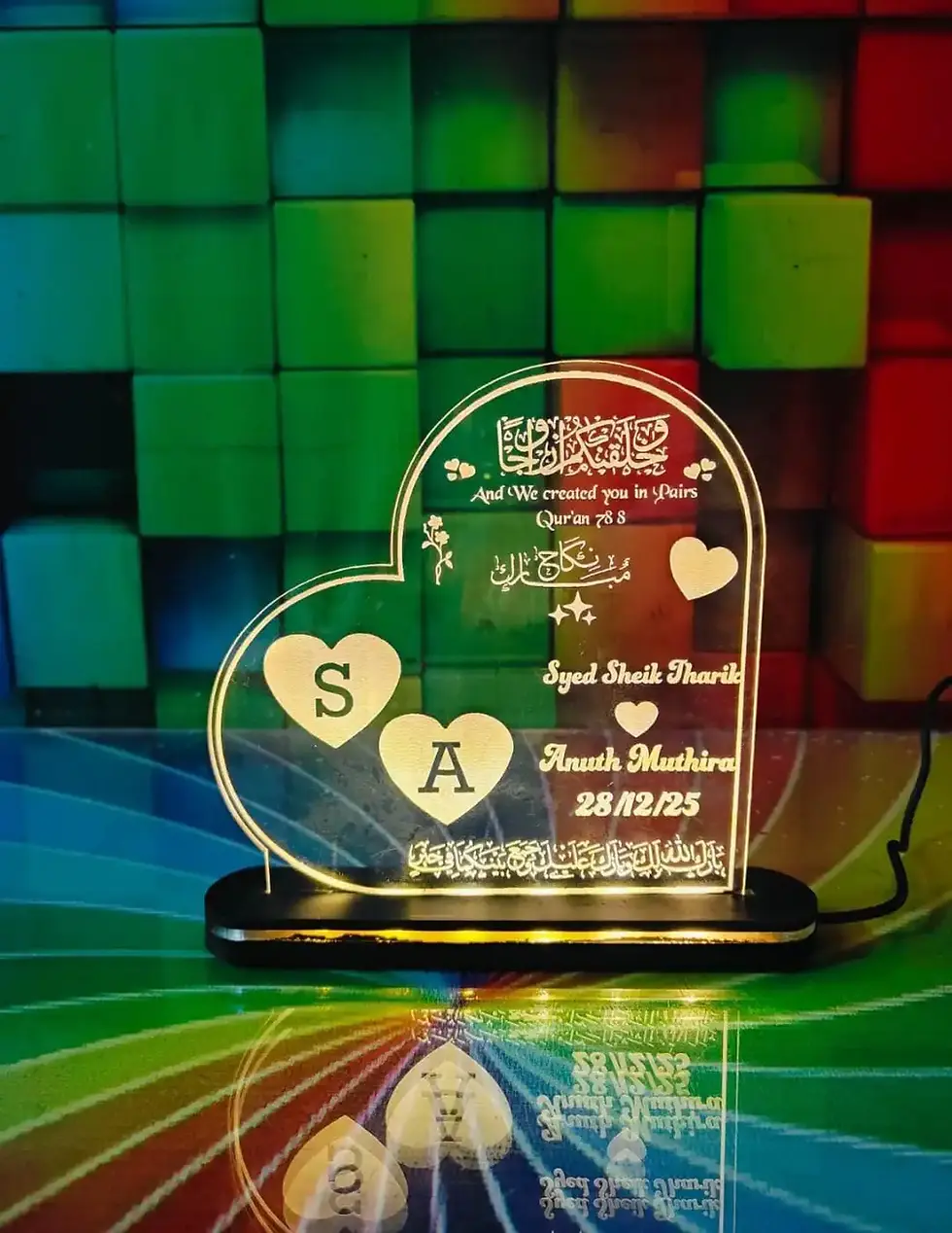 Thumbnail: custom acrylic LED lamp gift for anniversary