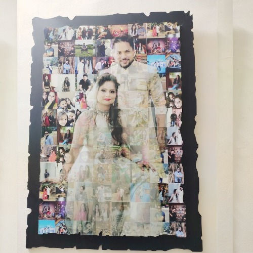 Thumbnail: Custom double wood photo mosaic