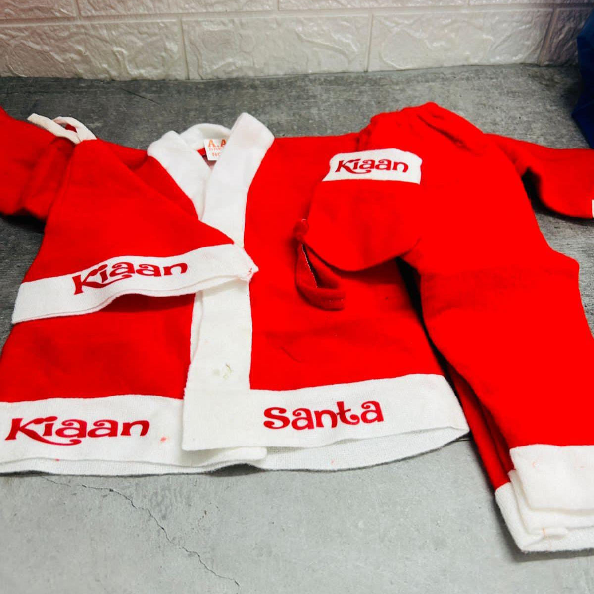 Customized Christmas dress with personalized name and festive print