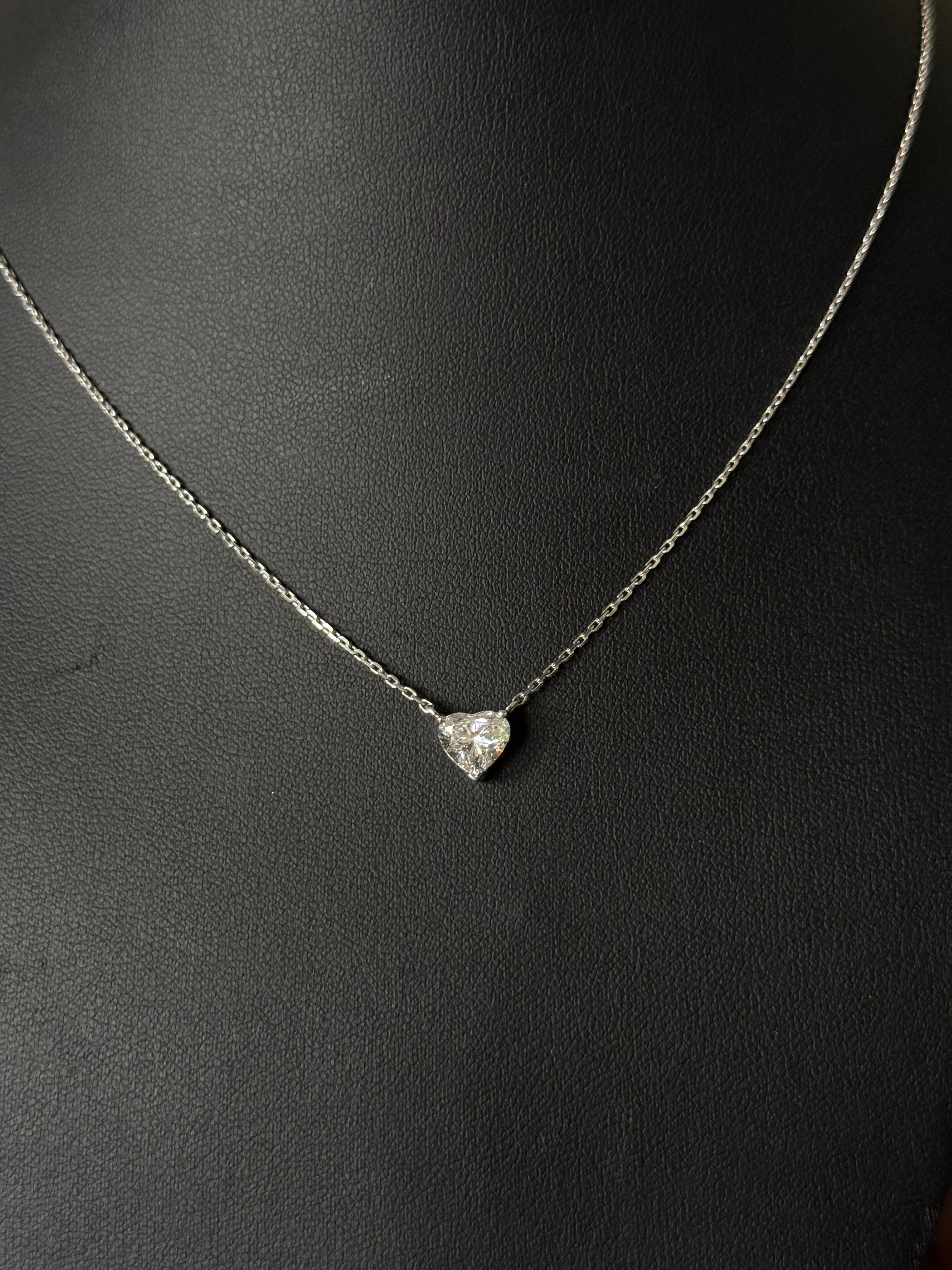 Heart Solitaire Necklace (Lab Grown)
