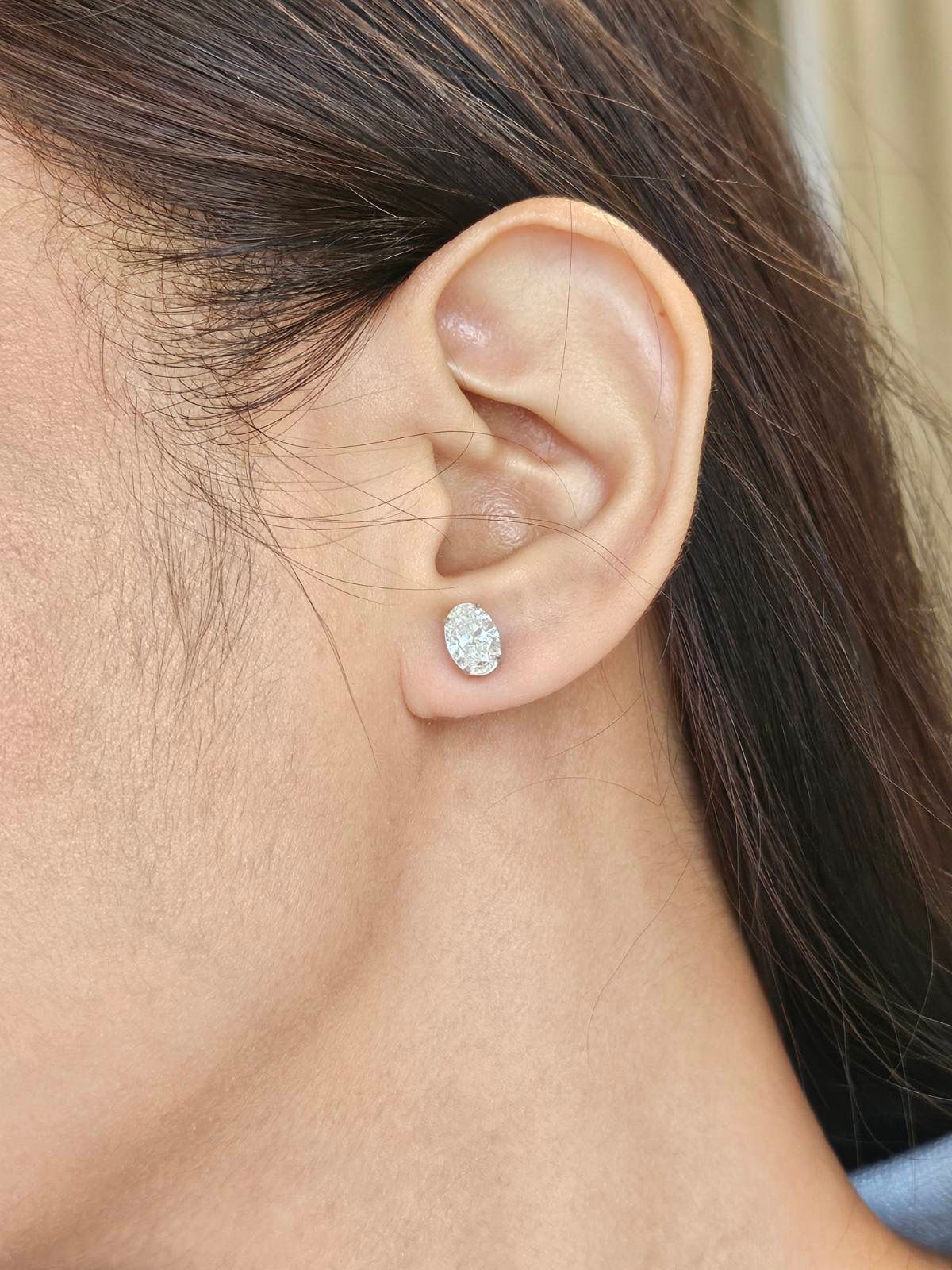 2 ct total Oval Stud Earrings (Lab Grown)