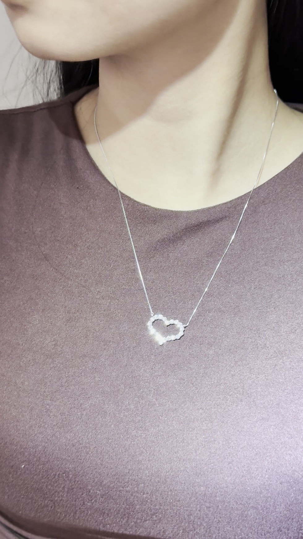Thumbnail: Open Heart Necklace (Lab Grown) 