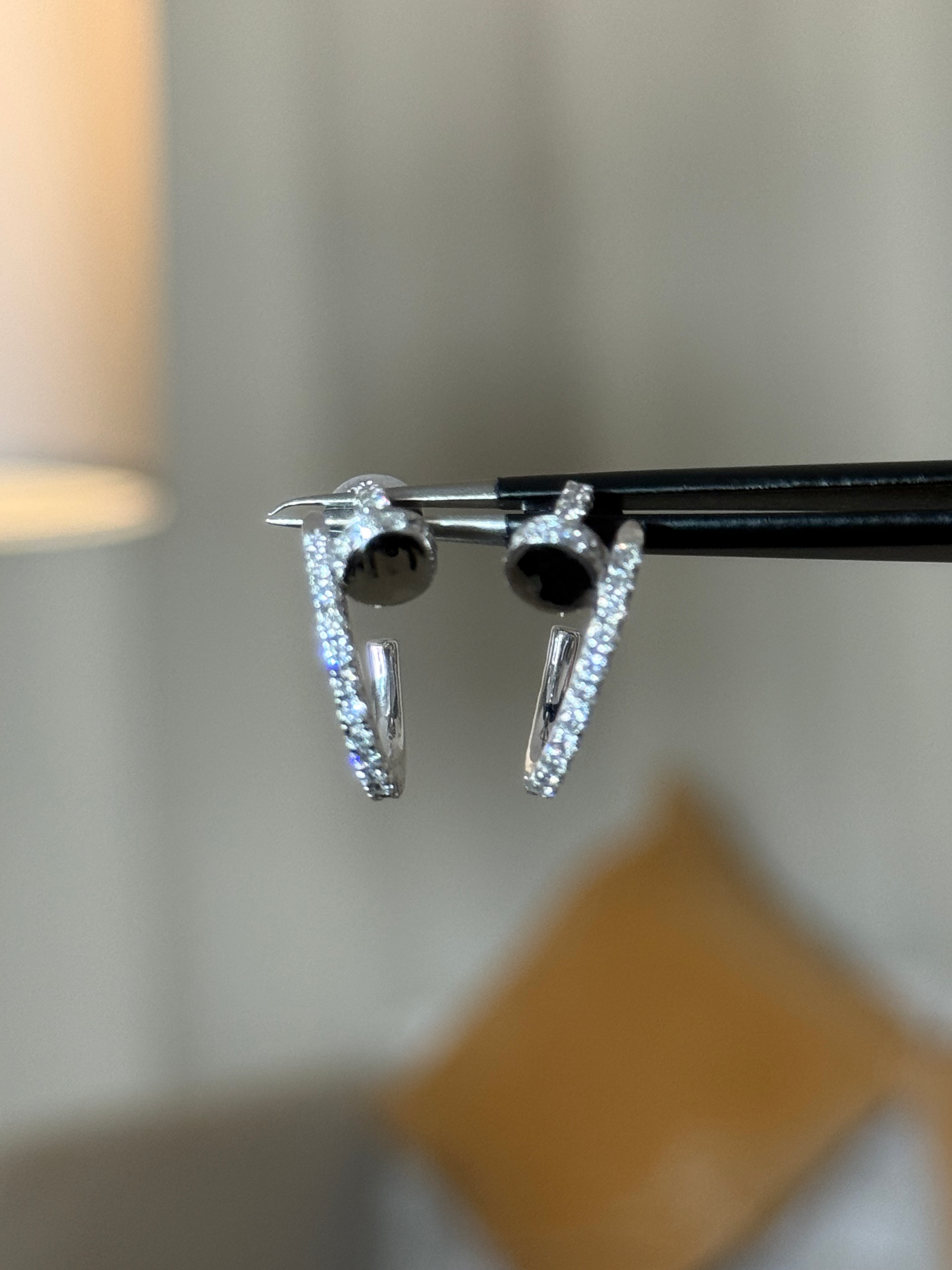 Nail Half Hoops (Lab Grown)