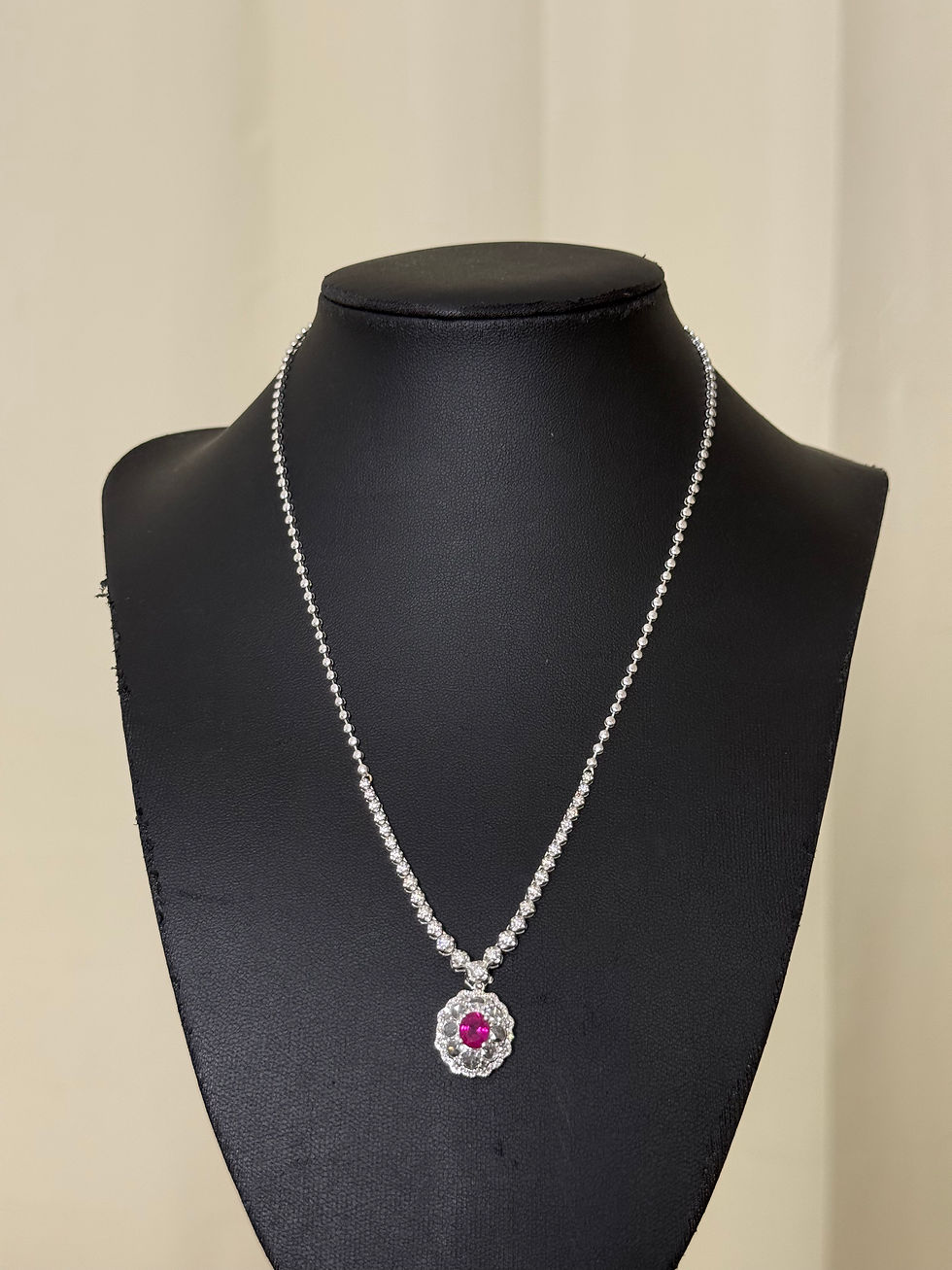 Thumbnail: Ruby and Rose Cut Diamonds Set