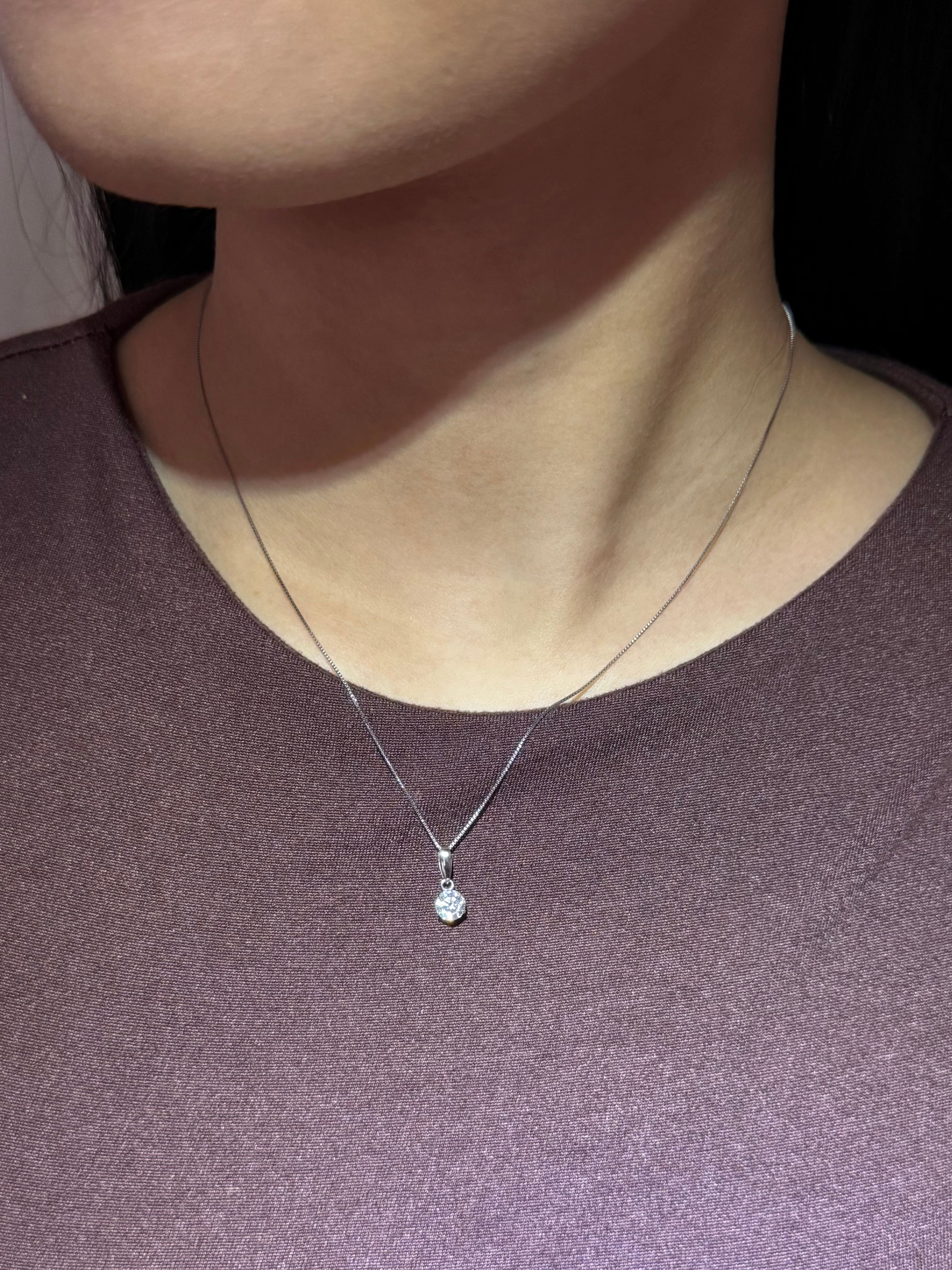 Round Solitaire Necklace (Lab Grown)