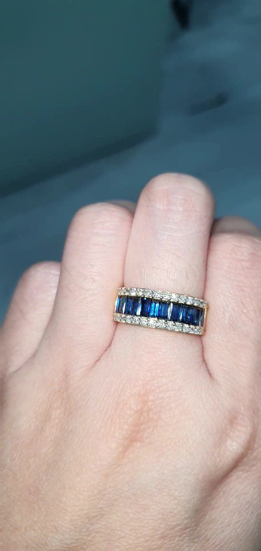 Thumbnail: Blue Sapphire Baguette Ring