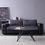 Thumbnail: Aluminium Leather Sofa – BLACK AIRCRAFT 3 Seater