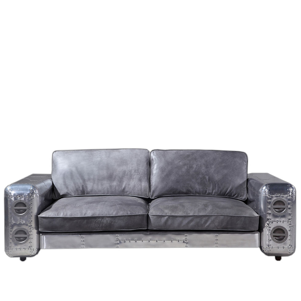 Genuine Leather Sofa – Silver Aircraft 3 Seater