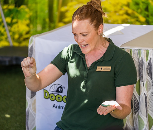 Ms. Rachael holding a hornworm