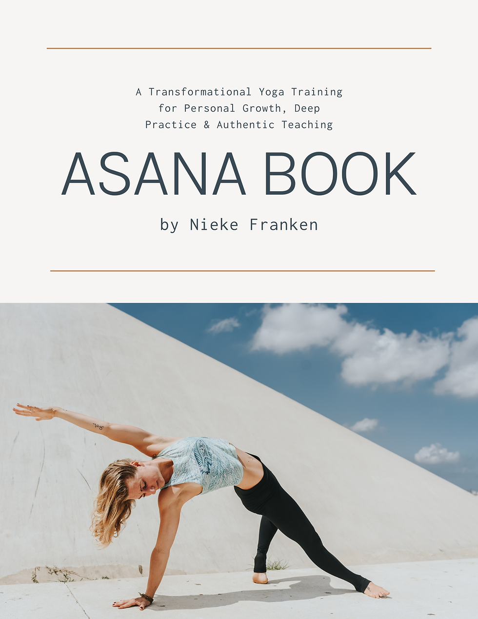 Sample page from the comprehensive pose manual all students receive - see what you'll learn in Nieke's teacher training progr