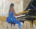 Piano Lady in Blue
