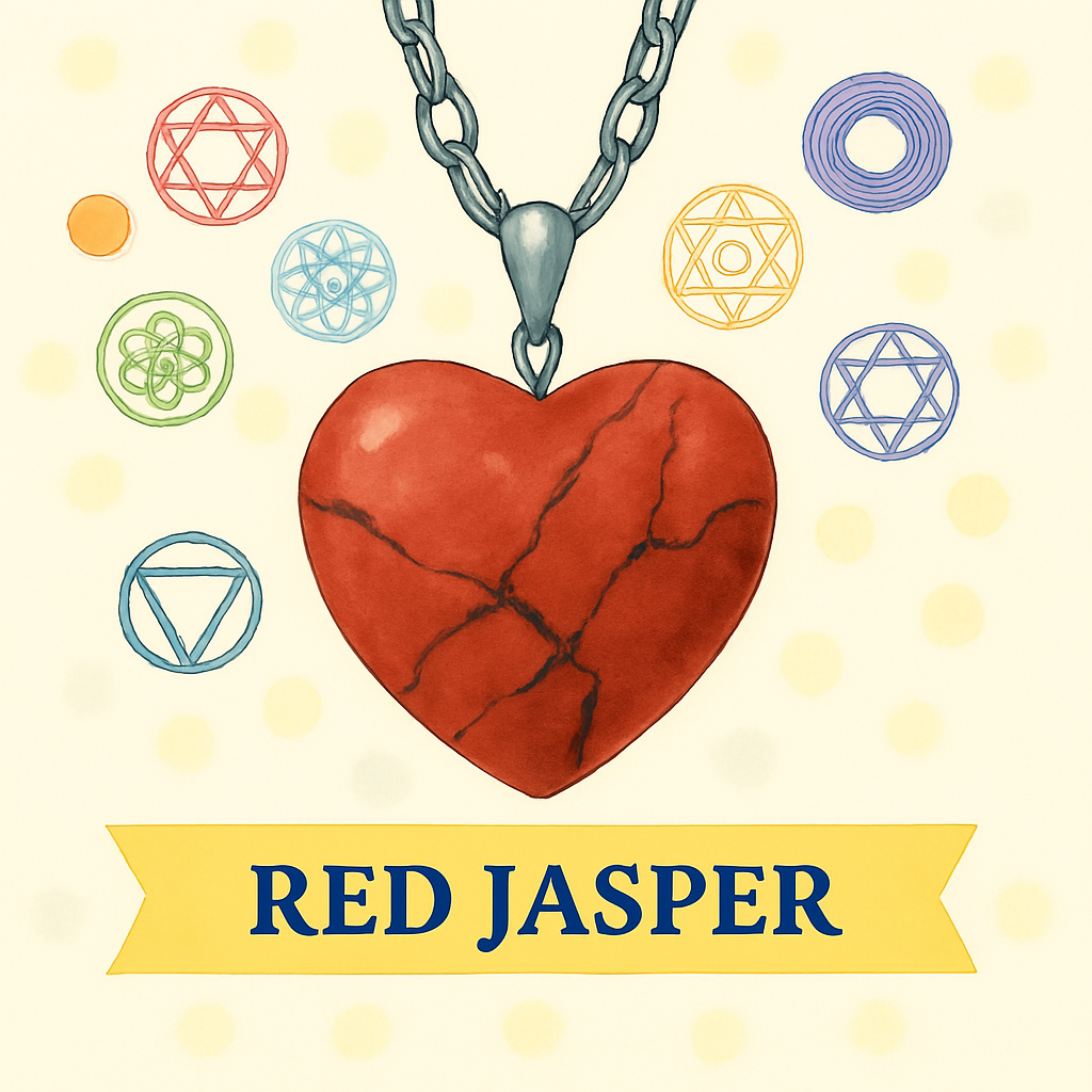 Red Jasper Puff Heart Necklace