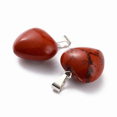 Thumbnail: Red Jasper Puff Heart Necklace