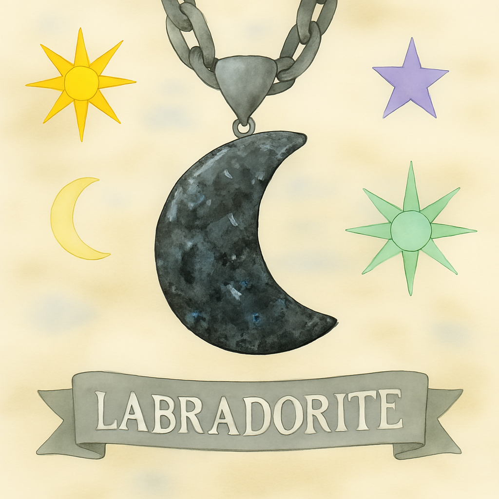 Labradorite Crescent Moon Necklace
