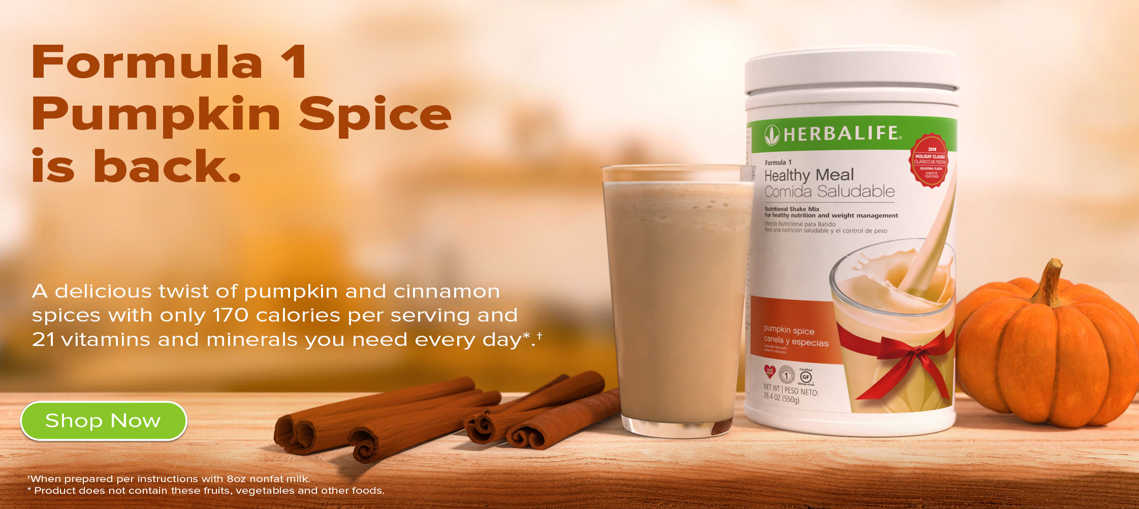 Healthy Meal Nutritional Shake Pumpkin Spice 550 g