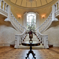 Plaster Entry with Limestone balustrades