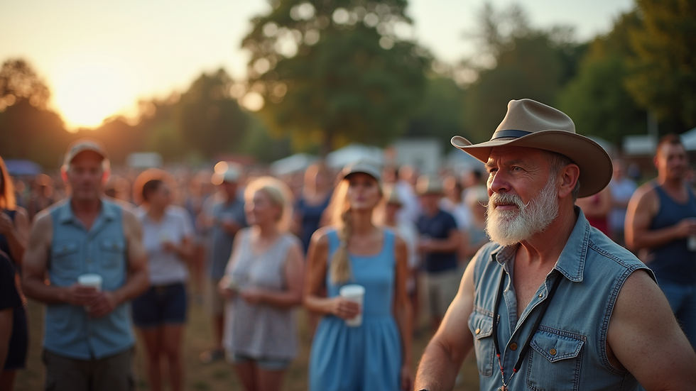 High angle view of a community event supporting veterans