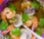 Spicy sweet and sour soup with shrimps