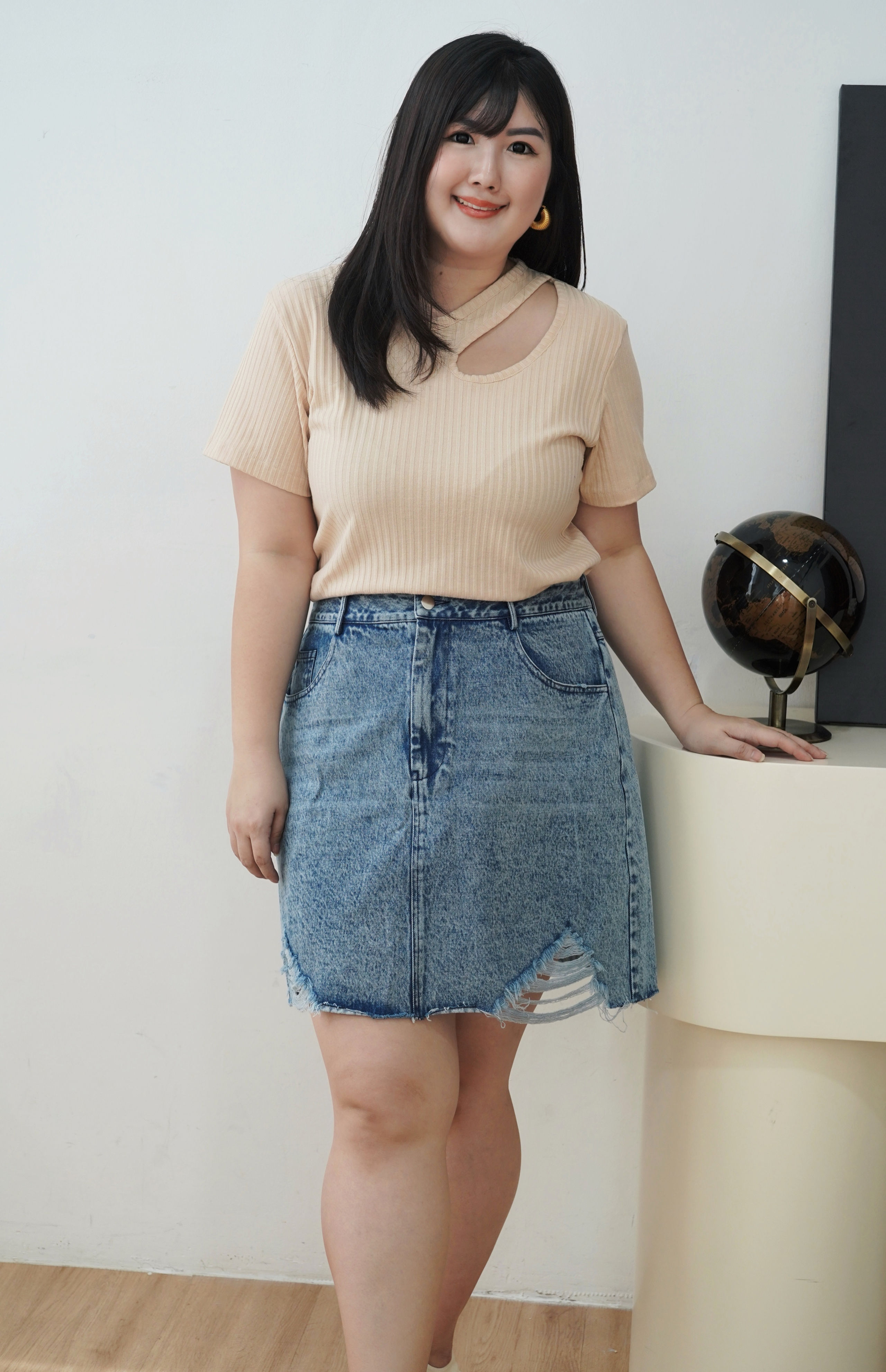 Maxine Ripped Denim Skirt