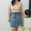 Thumbnail: Maxine Ripped Denim Skirt
