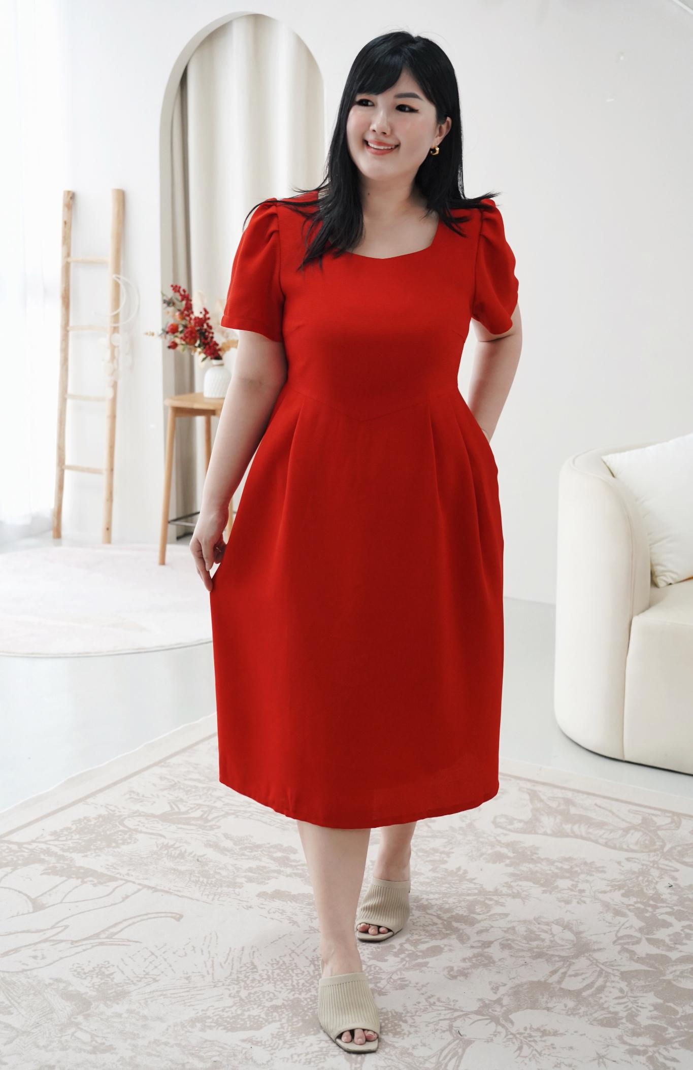 Carmia Red Midi Dress