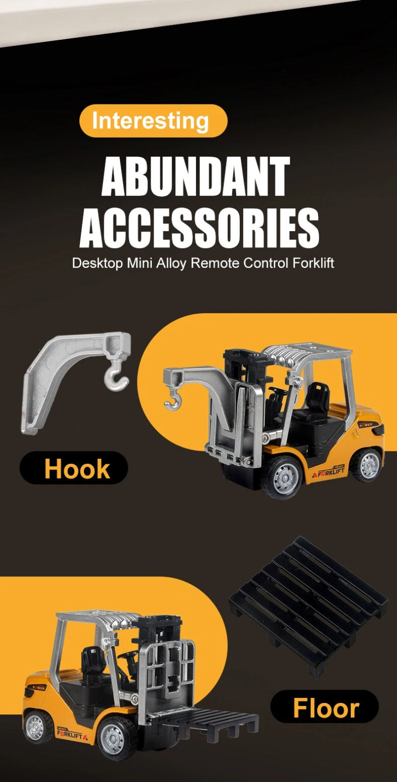 Thumbnail: ProBuild 1:64 RC Mini Alloy Forklift & Excavator Set – 2.4GHz Desktop Engineer