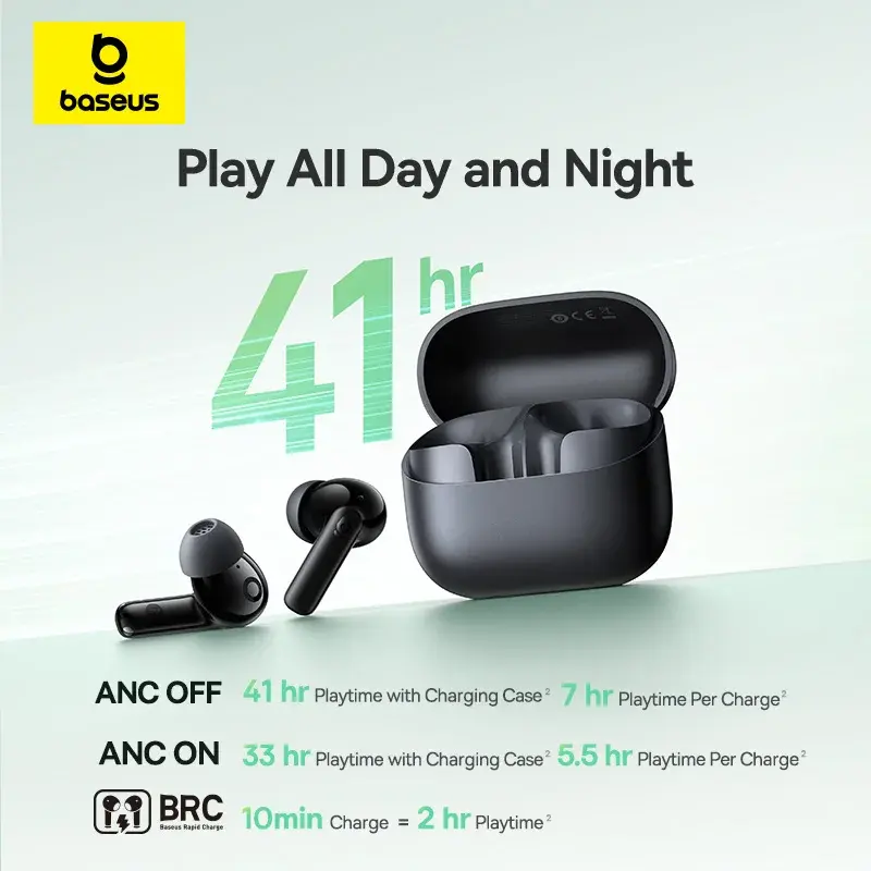 Thumbnail: Baseus SilentBass Pro ANC – Bluetooth Earbuds with -43dB Noise Cancellation