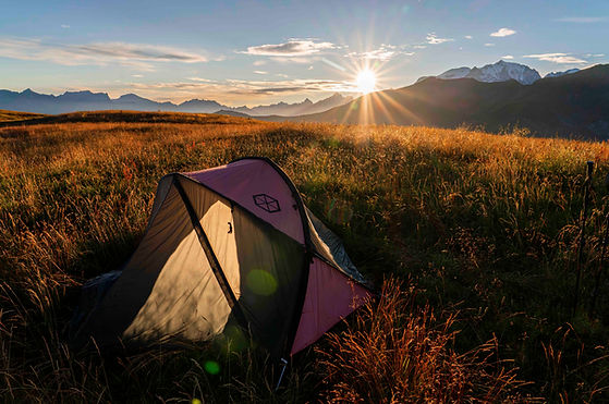 Photographie de montagne, bivouac face au Mont-Blanc