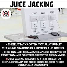 AWARE OF JUICE JACKING ATTACK ( OR )PUBLIC CHARGING PORT ATTACK :