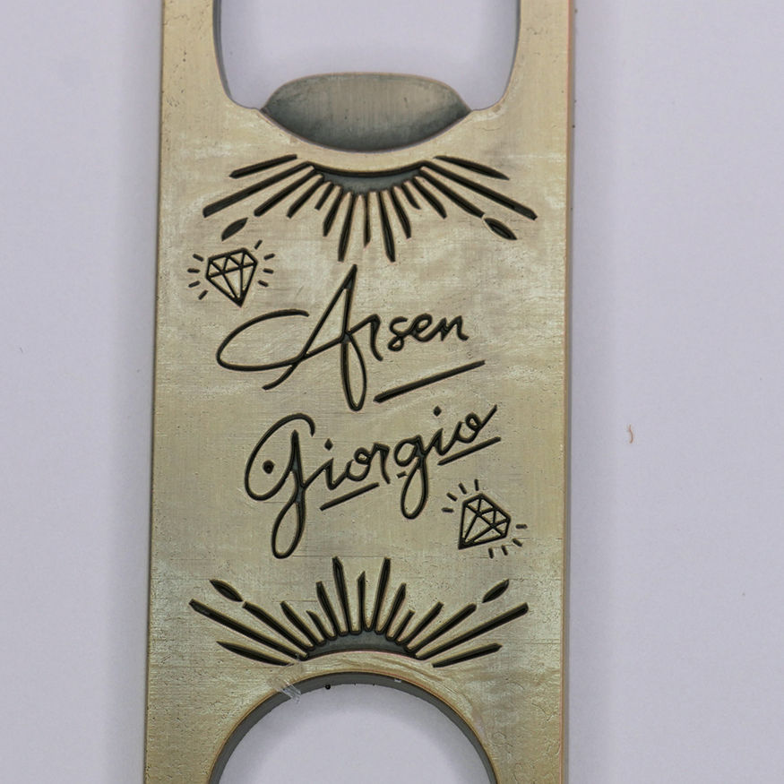 Thumbnail: Arsen Giorgio Antique Brass Diamond TCB Bottle Opener