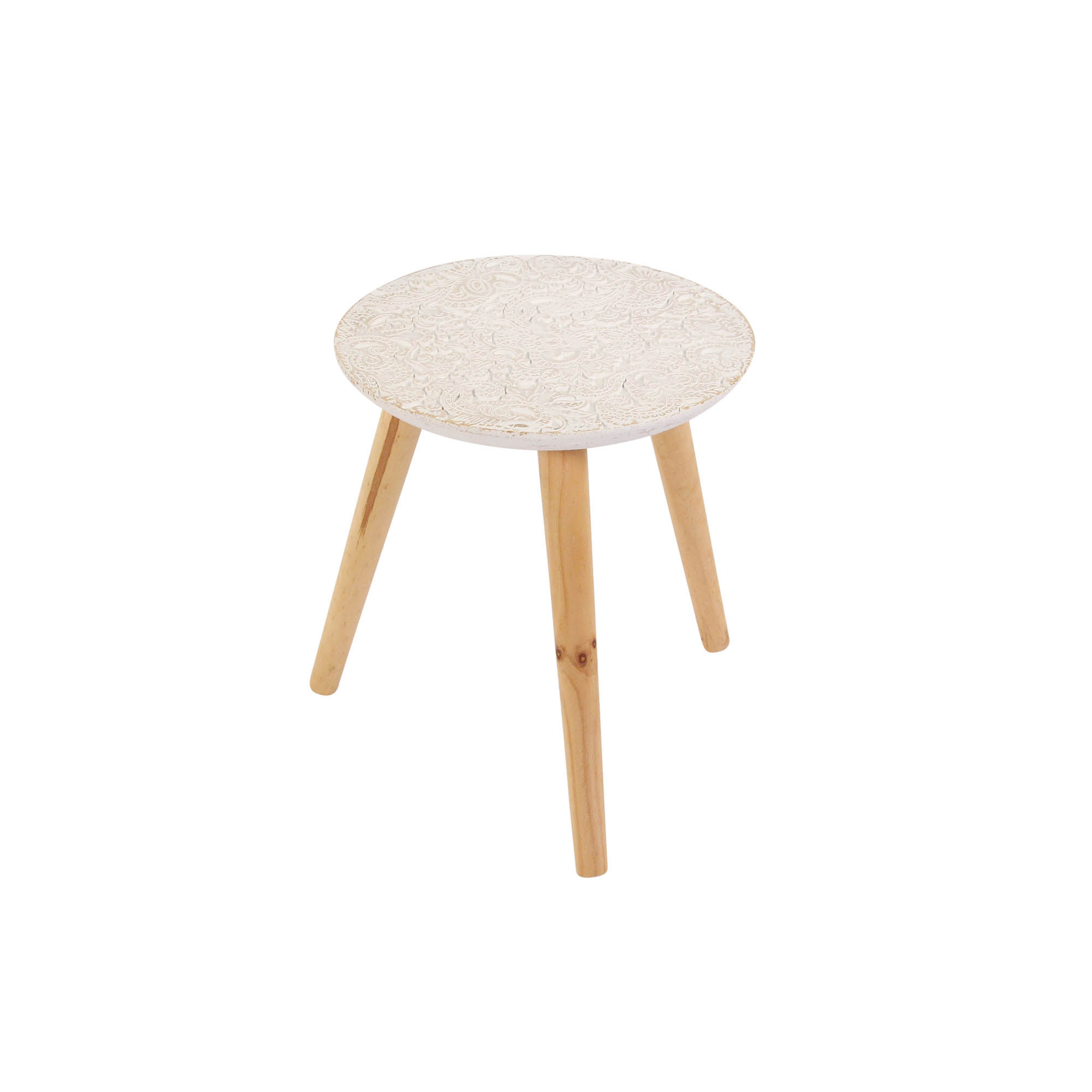 Low Wooden White Wash Table