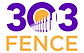 The main logo for 303 Fence with a silhouette of a picket fence