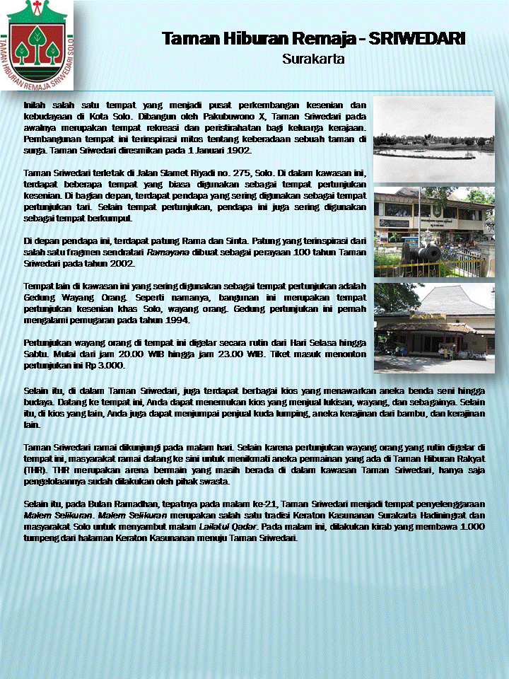 Taman Hiburan Remaja - SRIWEDARI.