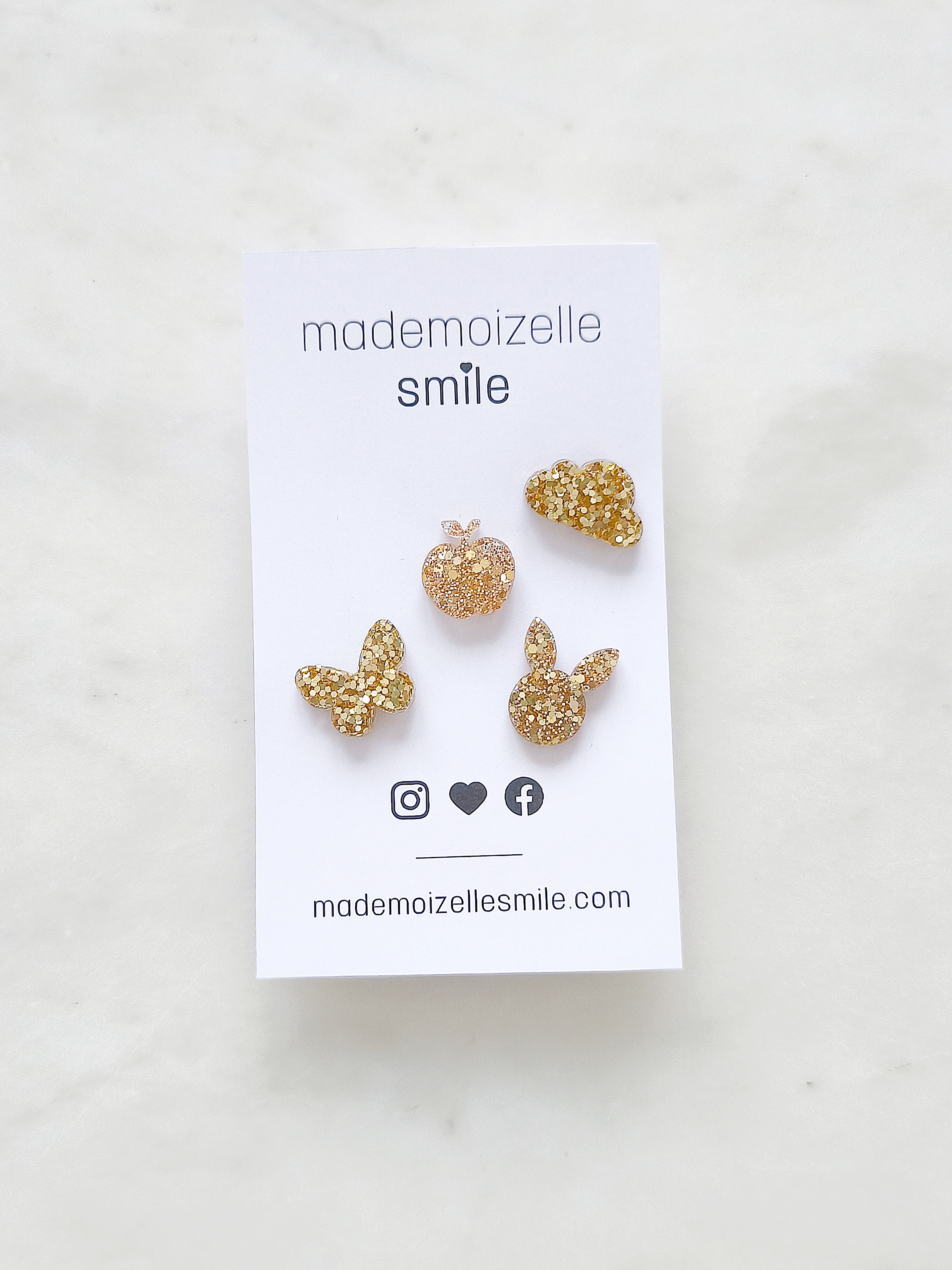 BROCHE : Mini Papillon ou Nuage ou Pomme ou Lapin, à l'unité