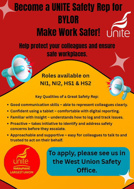 Safety Rep Roles Available (Bylor)