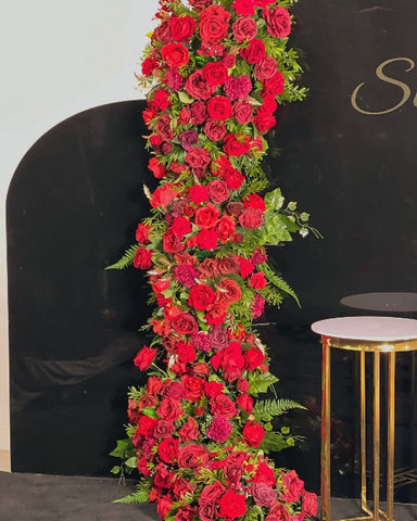 Red arch flowers