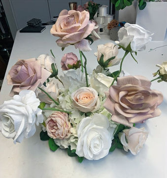 faux flower rose centrepiece