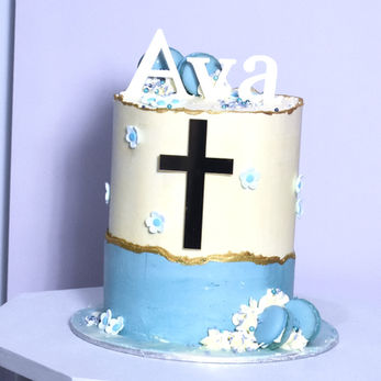 gold cross cake