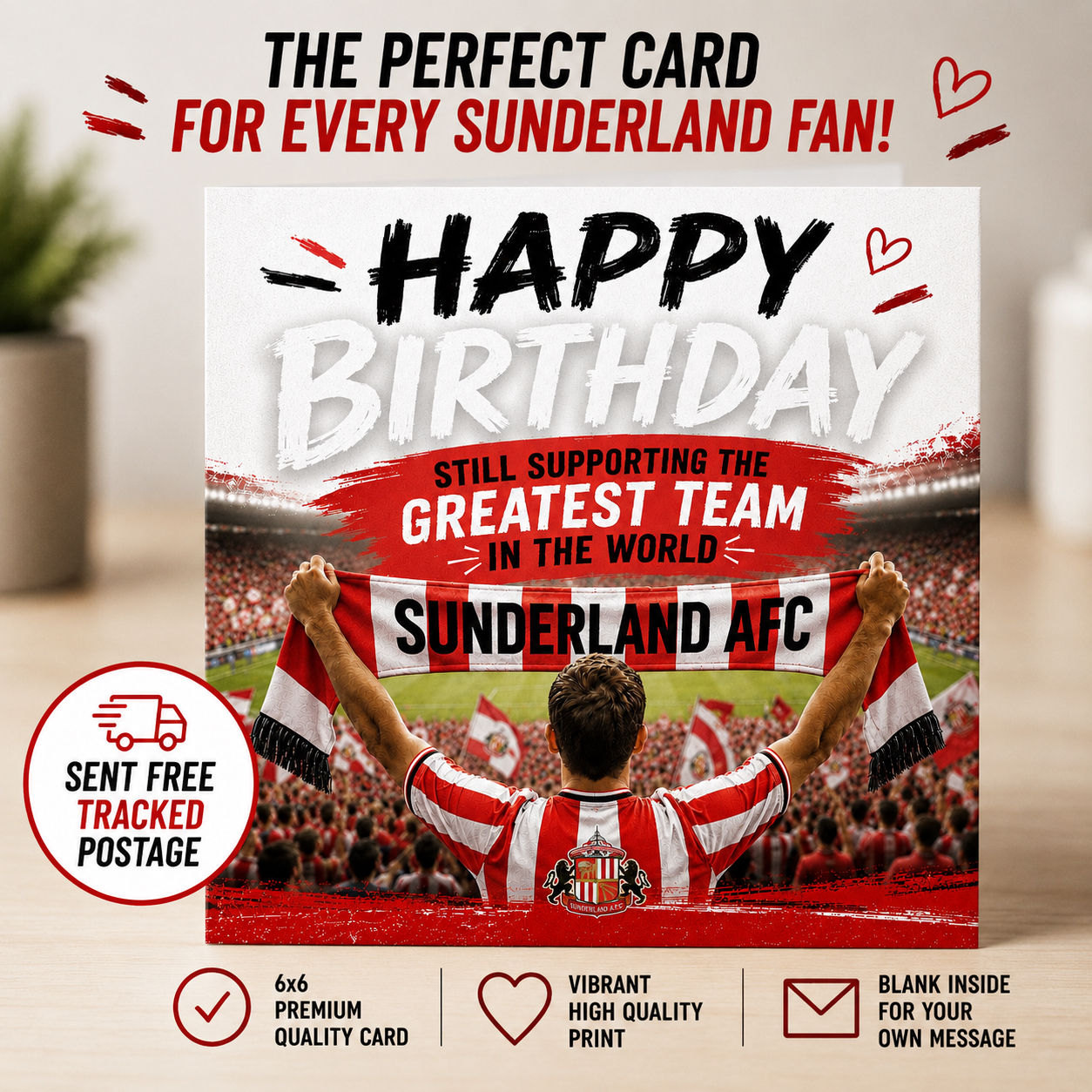 Sunderland AFC Birthday Card | Sunderland Fan Birthday Card | Football Supporter