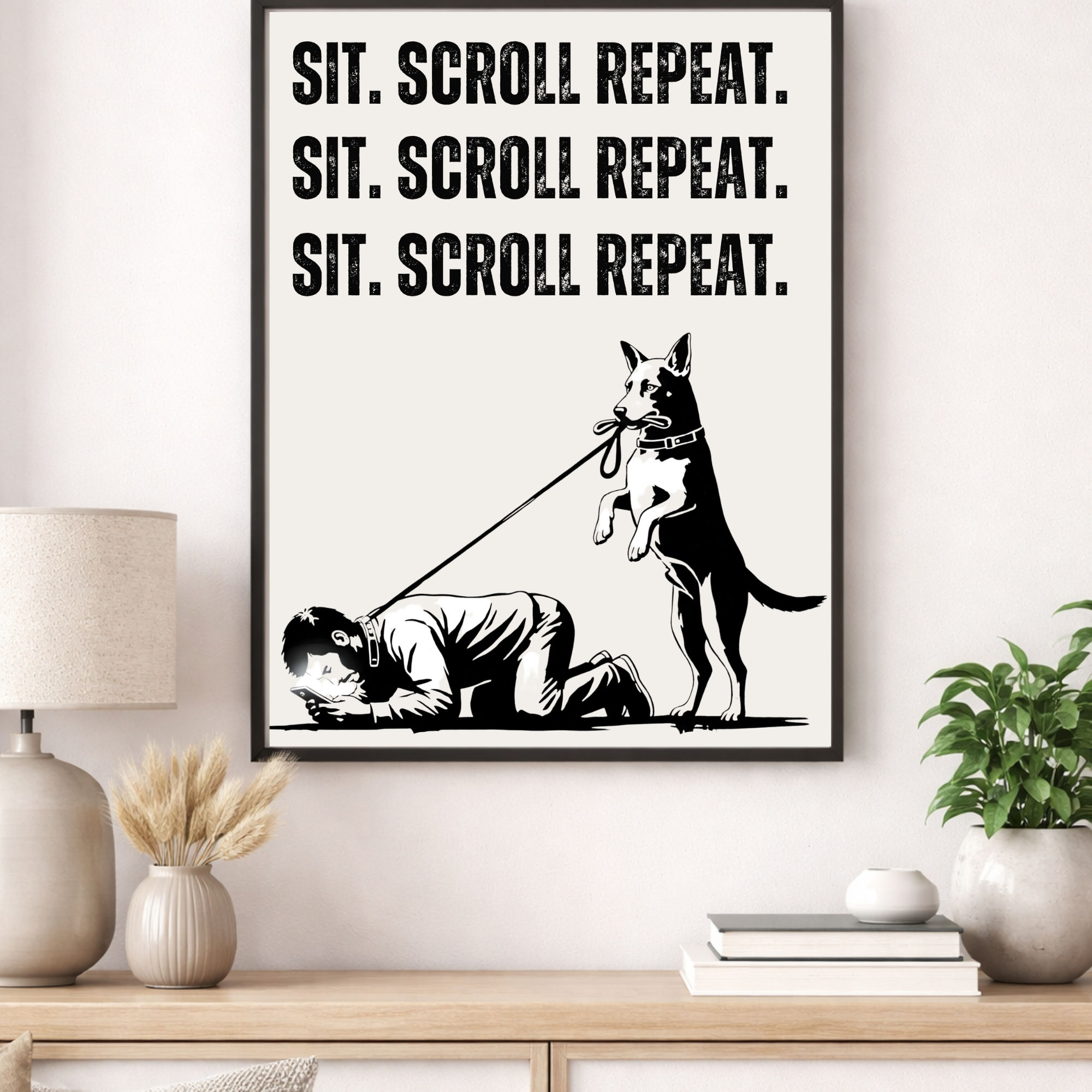Sit Scroll Repeat A4 Matte Art Print | Frameless Wall Print