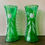 Thumbnail: Pair of Beautiful Green Glass Vases