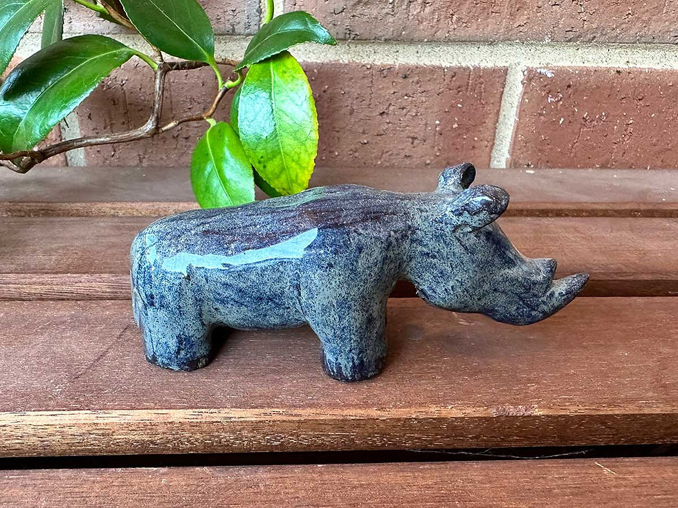 Thumbnail: Black Rhino Ceramic Sculpture